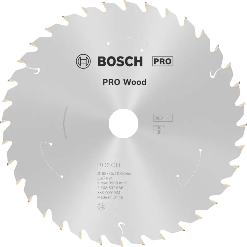 Bosch PRO Wood cordless Blatt für Kreissägen 165 x 1,5 x 20 mm - 2608837686 Saisonangebot