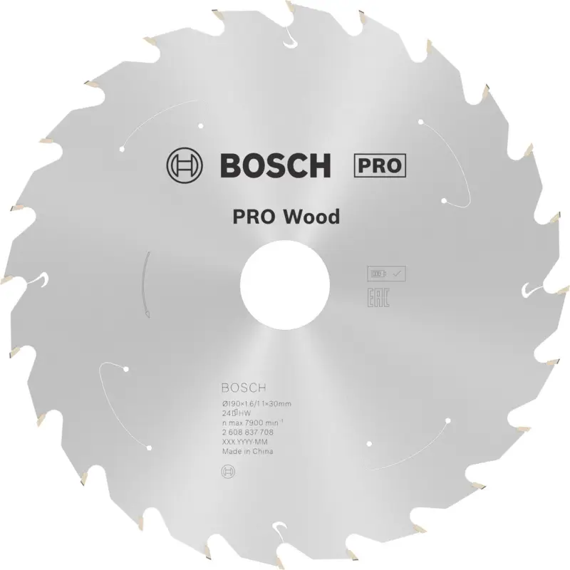 Bosch PRO Wood cordless Blatt für Kreissägen 190 x 1,6 x 30 mm - 2608837708 Markenprodukt