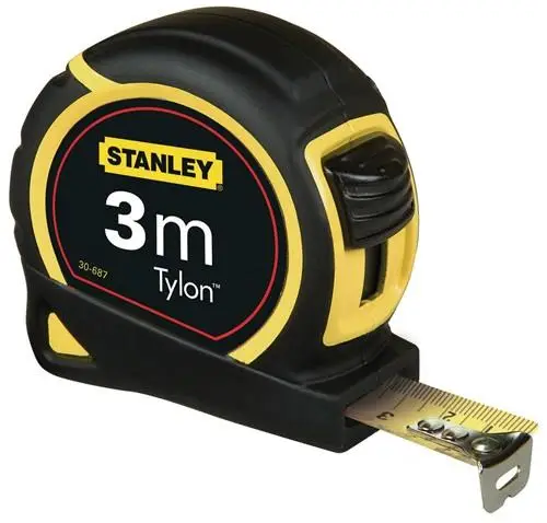 STANLEY Taschenrollbandmaß Tylon L.5m B.19mm mm/cm EG II Ku.Gürtelclip - 1-30-697 Beliebt
