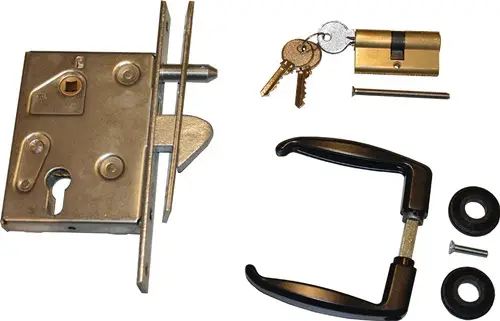 HBS-BETZ Schiebetürschloss-Set PZW PZW 25/60/72/8mm verz.ktg.Stulpl.210mm - 87002 Preiswert
