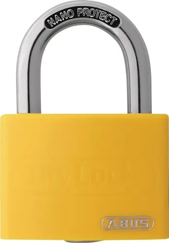 Neuheit ABUS Zylindervorhangschloss T65AL/40 gelb gl.Schlosskörper-B.43mm Alu.gl. - 49936 4