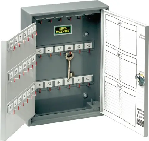 Sonderangebot BURG-WÄCHTER Schlüsselschrank 6700 H380xB285xT105mm 2-türig vorg.f.HZ Anz.Hak.108 - 6700/ 108 VPZ