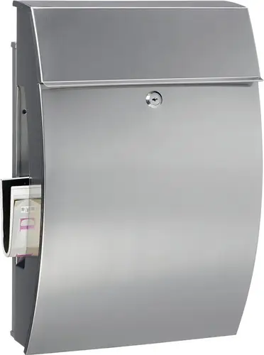 BURG-WÄCHTER Briefkasten Hamburg 3815 Ni H.478mm B.322mm T.152mm DIN C4 - HAMBURG 3815 NI Echt