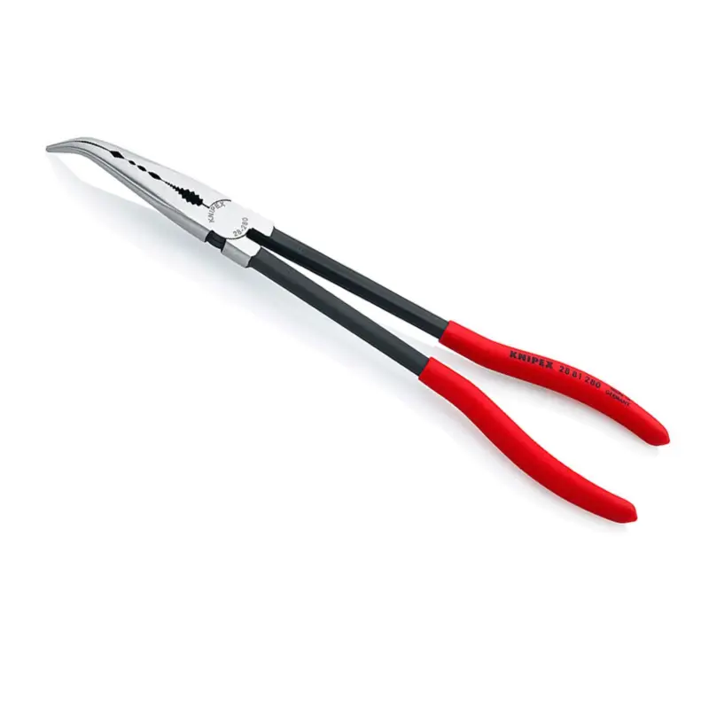 Knipex Montierzange mit Querprofilen, lange Ausführung, Spitze im 40° Winkel gebogen - 2881280 Meistverkauft