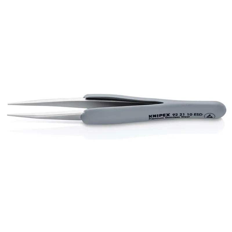 Knipex Gummi-Pinzette ESD Edelstahl 123 mm - 922110ESD Preisreduziert
