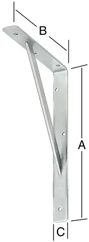 VORMANN Stegkonsole L.500mm H.330mm B.30mm S.4mm verz.Trgf.200kg - 000159500Z Jetzt Kaufen