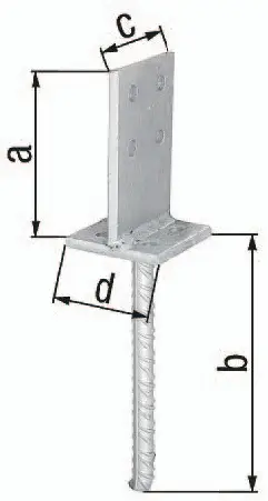 GAH Alberts T-Pfostenträger 130x200x80x80mm STA roh TZN - 215521 Versand Am Gleichen Tag