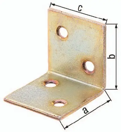 Neue Ware GAH Alberts Breitwinkel Maß a 60 mm Schenkel-L.60 mm galvanisiert gelb verzinkt gleichschenklig - 332709