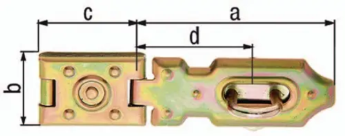 Schnäppchen GAH Alberts Sicherheits-Überfalle L 70 x 35 mm B 26 mm Stahl galvanisiert gelb verzinkt - 348304