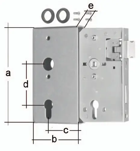 Sichere Zahlung GAH Alberts Schlosskasten DIN L/R Maß A172xB94xC60mm Maß E 30mm Dornm.60mm - 417031