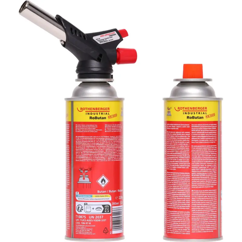 ROTHENBERGER Industrial Gasbrenner RS 220 Set inklusive 2x RoButan Gaskartusche 220 ml - 1000003307 Abverkauf