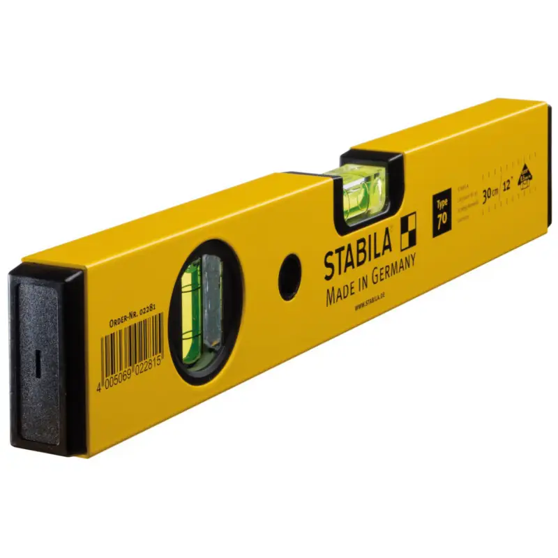 STABILA Wasserwaage Type 70, 30 cm, leichtes Alu-Profil, 1 Horizontal-Libelle, 1 Vertikal-Libelle, Made in Germany - 02281 Jetzt Bestellen
