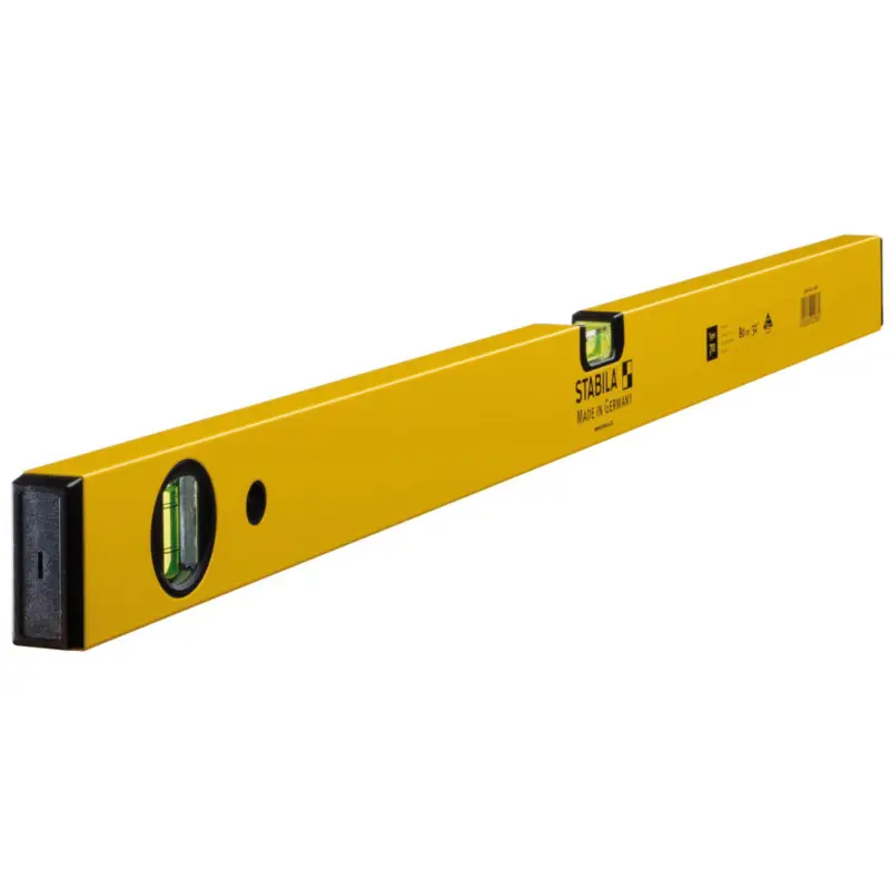 Markenware STABILA Wasserwaage Type 70, 80 cm, leichtes Alu-Profil, 1 Horizontal-Libelle, 1 Vertikal-Libelle, Made in Germany - 02286