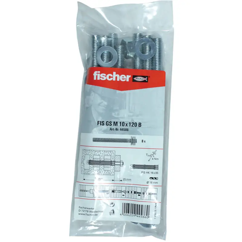 Billig Fischer 8x Gewindeanker FIS GS M10 x 120 - 044586