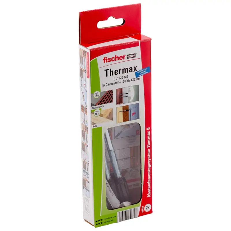 Günstig Fischer 2x Abstandsmontagesystem Thermax 8/120 M6 B - 45682