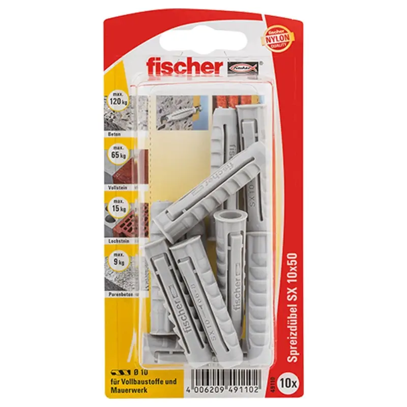 Nur Heute Fischer 10x Dübel SX 10x50 - 49110 Auslauf