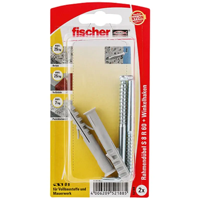 Günstig Fischer 2x Rahmendübel S 8 RW - 52188