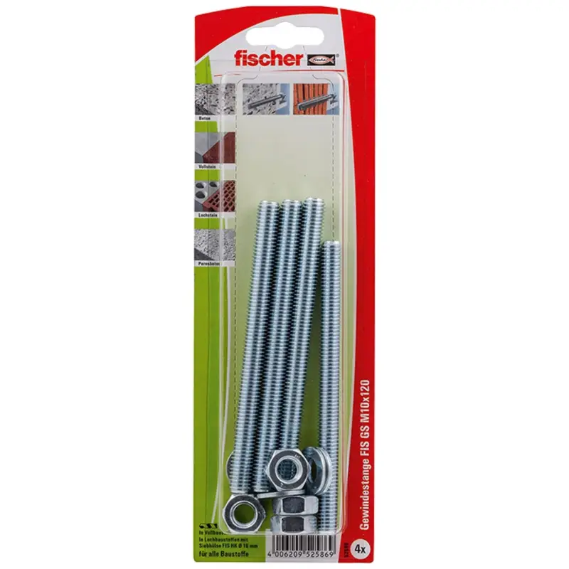 Fischer 4x Gewindeanker FIS GS M10x120 K - 52586 Rabatt