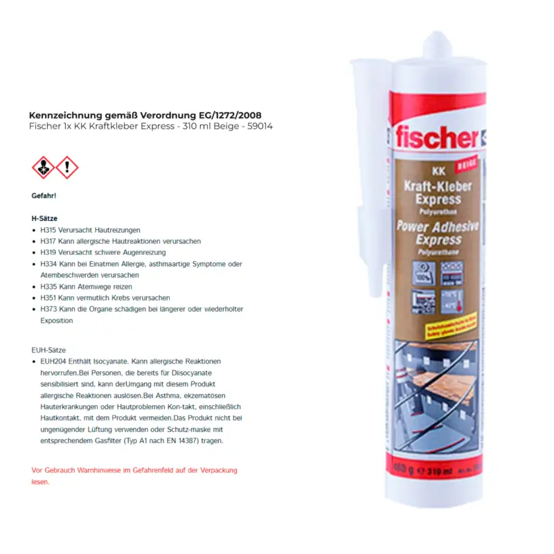 Preisknaller Fischer 1x KK Kraftkleber Express - 310 ml Beige - 59014