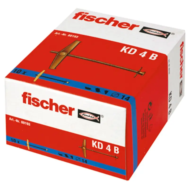 Zertifiziert Fischer 10x Federklappdübel KD 4 B Beutel - 80193