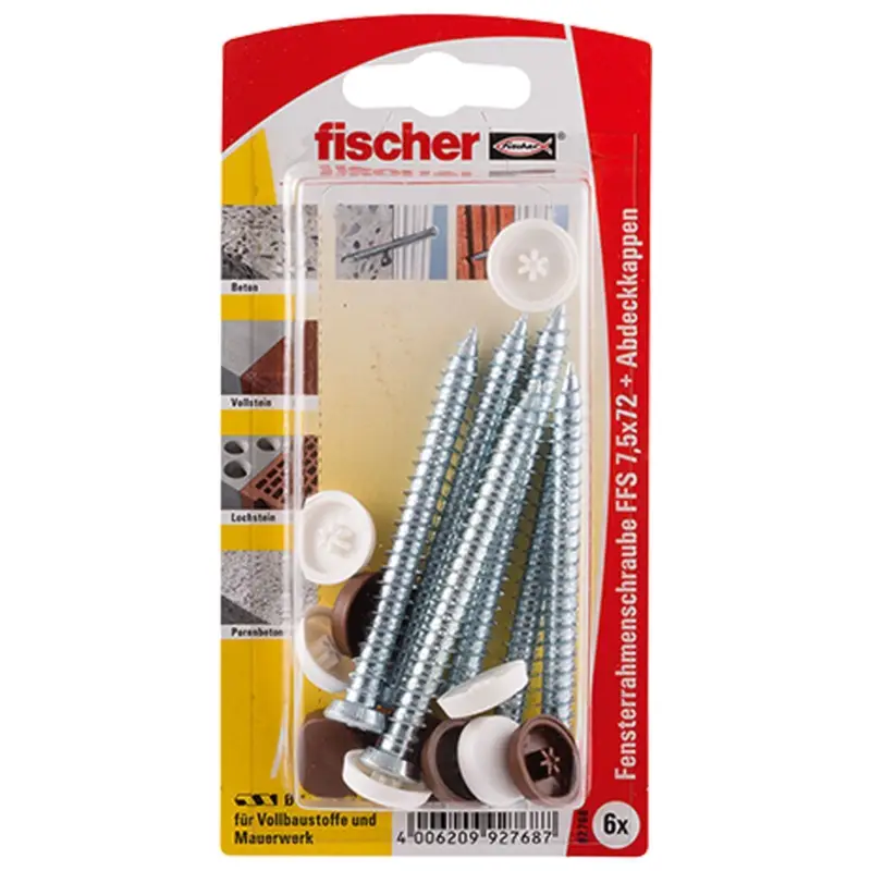 Fischer 6x Fensterrahmenschraube FFS 7,5x72 T30 - 92768 Neuheit