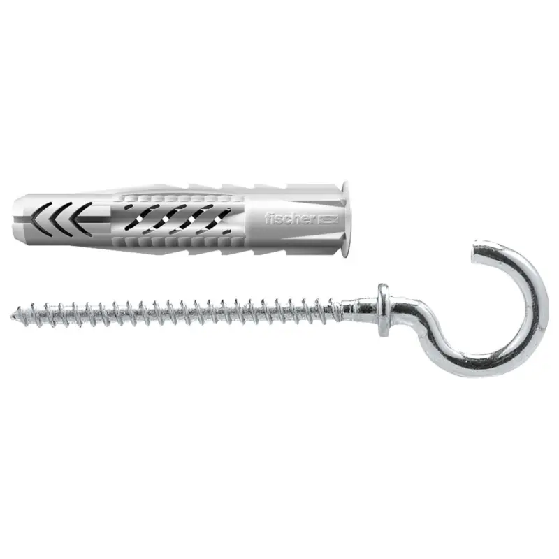 Fischer 25x Universaldübel UX 6 x 35 RH mit Rand und Rundhaken - 94407 Must-Have