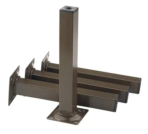 ELEMENT SYSTEM Möbelfuß schwarz RAL 9005 25 x 25 mm H.700 mm Platte - 11101-00056 Nur Für Kurze Zeit