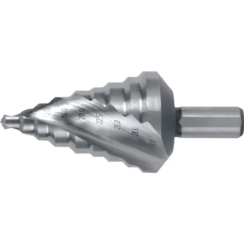 RUKO Stufenbohrer HSS spiralgenutet mit Kreuzanschliff 12 Stufen Ø 6 - 32 mm - 101096 Echt