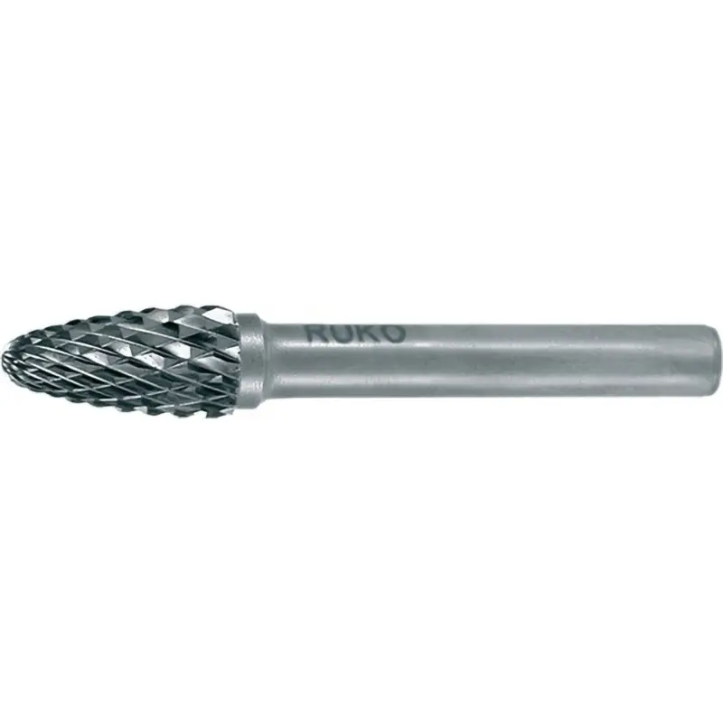 Preiswert RUKO Hartmetall-Frässtift RBF Ø 10 mm Kopflänge 20 mm Schaft-Ø 6 mm blank Verzahnung KVZ 4 - 116032