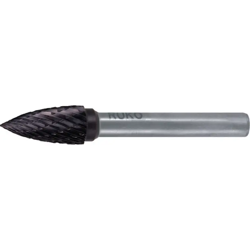 Aktuell RUKO Hartmetall-Frässtift SPG Ø 12 mm Kopflänge 25 mm Schaft-Ø 6 mm TiCNVerzahnung KVZ 4 - 116028TC
