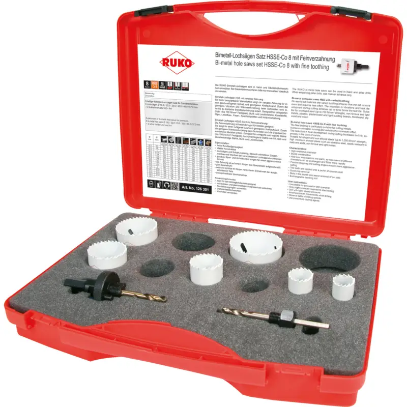 Angebot RUKO Bimetall-Lochsägen-Satz HSS Co 8 PK 1 Sanitär - 126301
