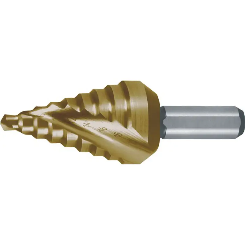Nur Heute RUKO Stufenbohrer HSS-TiN spiralgenutet mit Kreuzanschliff kurz Ø 4 - 20 mm - 101062T