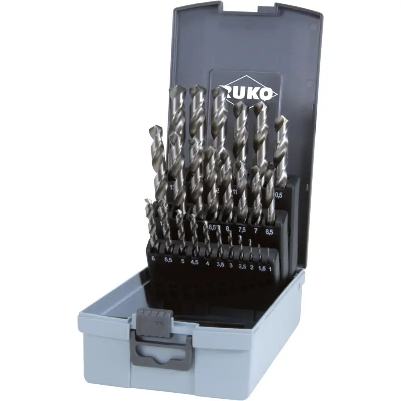 Top-Seller RUKO Spiralbohrersatz HSS-G DIN 338 Typ N 25tlg. Ø 1 - 13 mm in Kunststoffkassette - 214215RO