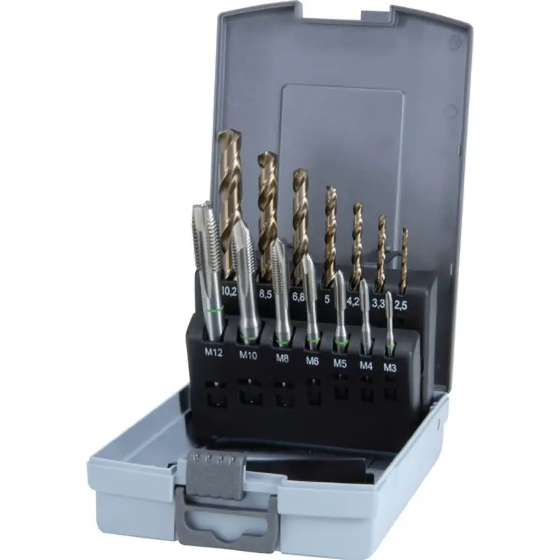 Super-Preis RUKO Maschinengewindebohrer-Satz 14tlg. Form B HSSE-Co 5 in Kunststoffkassette - 245051RO