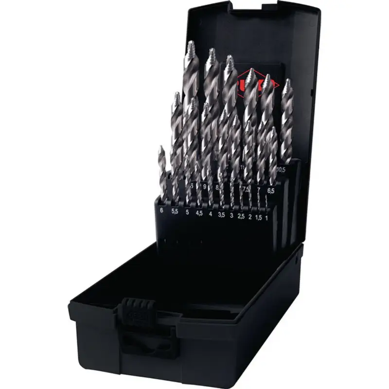 RUKO Spiralbohrersatz HSS-G DIN 338 ULTIMATECUT FLOWSTEP 25tlg. Ø 1 - 13 mm in Kunststoffkassette - 259215RO Sonderangebot