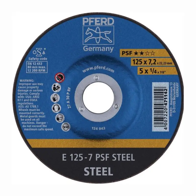 Begrenztes Angebot PFERD Schruppscheibe PSF STEEL D 125 x S 7,2 mm - 62012634