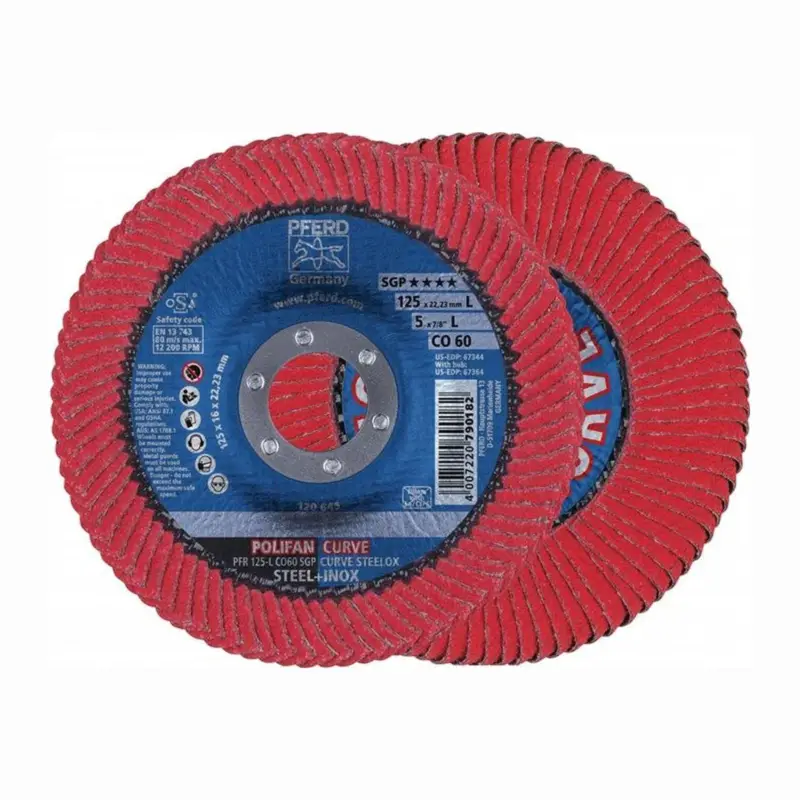 PFERD Fächerscheibe POLIFAN CO SGP CURVE STEELOX Ø 125 mm Körnung 60 konisch M - 67689056 Echt