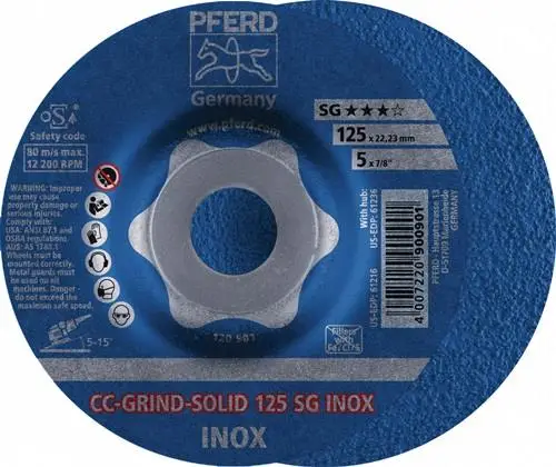 Nur Heute PFERD Schruppscheibe CC-GRIND-SOLID SG INOX D 125 - 64186125