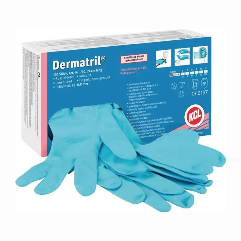 Honeywell 100x Einweghandschuhe Dermatril 740 blau Gr. 9 - 740/9 Super-Preis