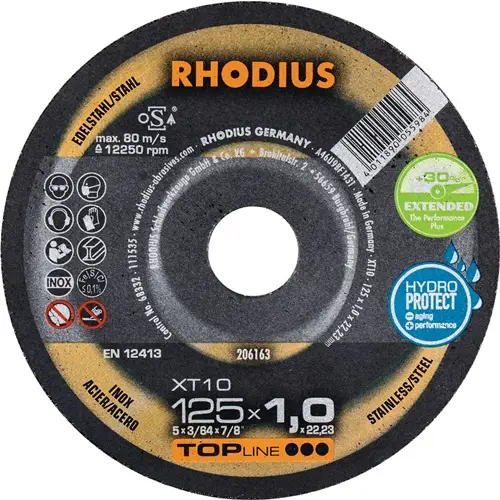 Preis Gesenkt RHODIUS Trennscheibe XT10 Ø 125 x 1 mm INOX 22,23 mm - 206163