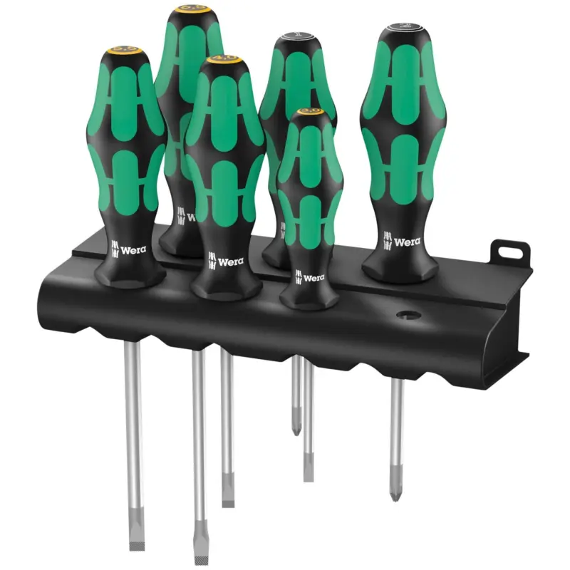 Wera 334/355/6 Rack Schraubendrehersatz Kraftform Plus Lasertip + Rack - 105656 Meistverkauft