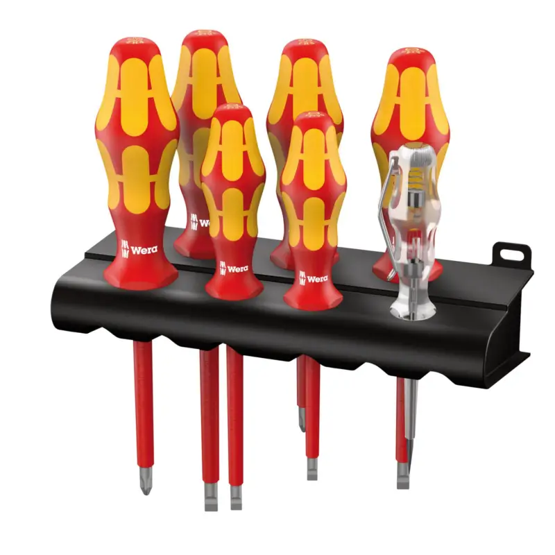 Aktuell Wera 7tlg. 160 i/7 Rack Schraubendrehersatz Kraftform Plus Serie 100 + Spannungsprüfer + Rack - 006147