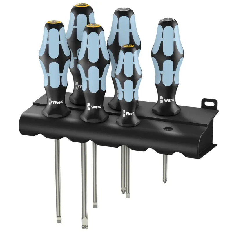 Wera 3334/3355/6 Schraubendrehersatz Edelstahl + Rack - 032061 Preisreduziert