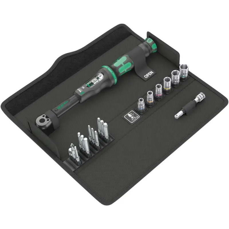 Geprüft Wera Click-Torque A6 in textiler Box mit Bits + Nüssen Set 20tlg. - 130110