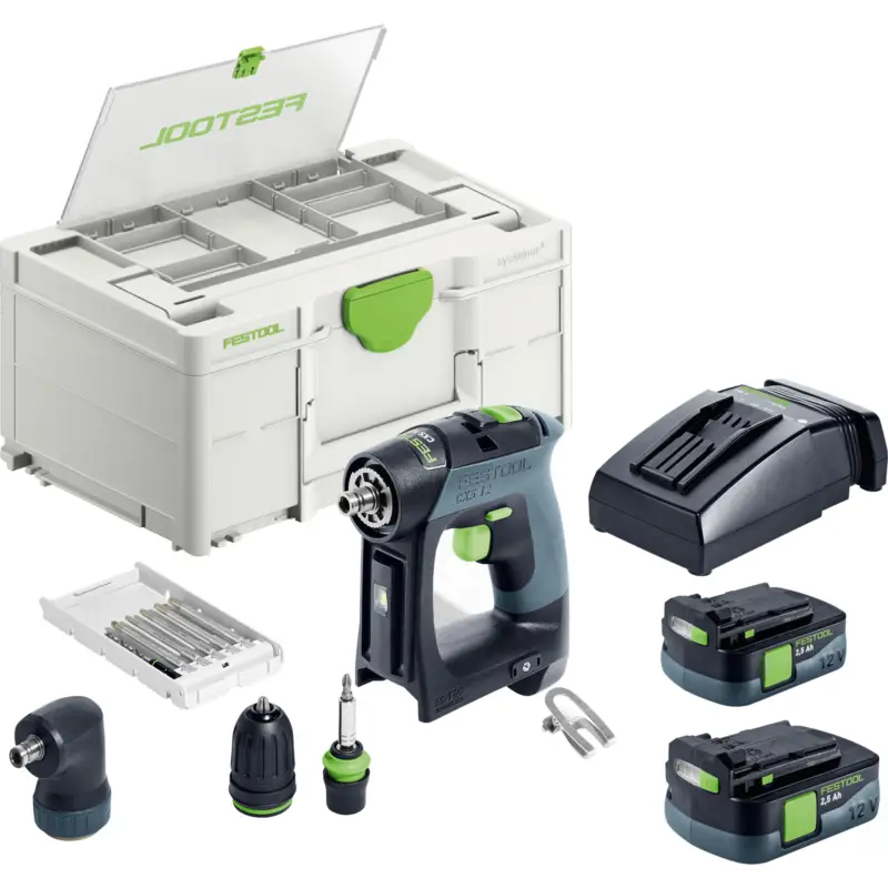 Festool Akku-Bohrschrauber CXS 12 2,5-Set / 2x 2,5 Ah Akku + Ladegerät im Systainer - 576865 Expressversand