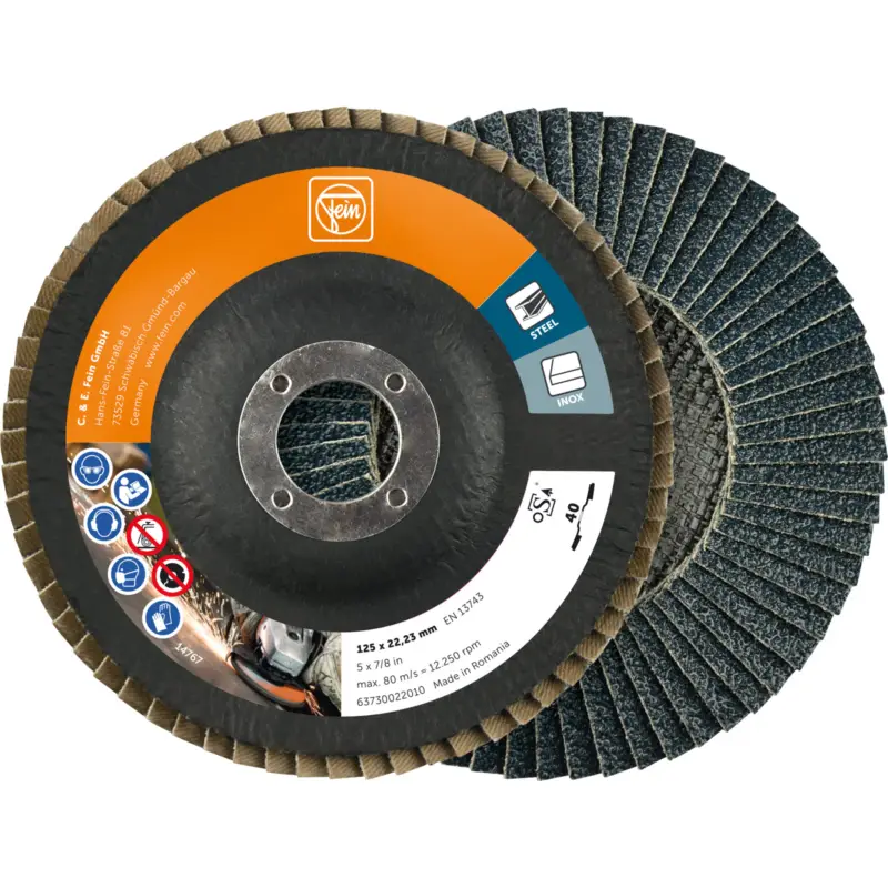 Fein 10x Fächerschleifscheibe Ø 125 Zirkonkorund K40 - 63730022010 Saisonangebot