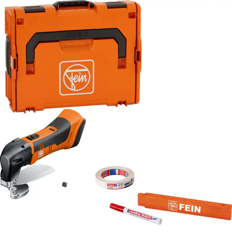 Wochenendangebot Fein Akku-Blechschere bis 1,6 mm ABLS 18 1.6 E AS Solo inkl. Zubehör in L-Boxx - 71300662000