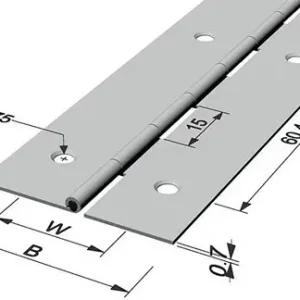 PG Stangenscharnier B.offen 32mm S.0,7mm 1200mm Fe verms - 43736 Top-Seller
