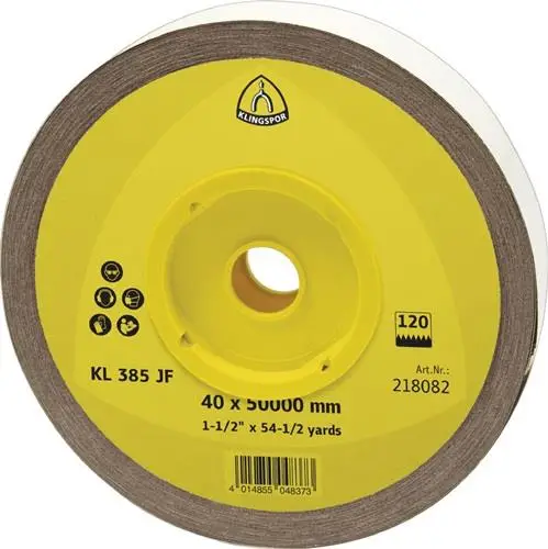Top-Angebot KLINGSPOR Schleifgeweberolle KL 385 JF 50 m x 40 mm Körnung 400 - 218090