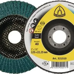 Schnäppchen KLINGSPOR Fächerscheibe SMT 324 Extra Ø 125 mm Körnung 60 12° konisch INOX Zirkonkorund - 321512